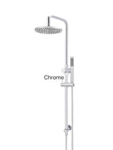 Meir ROUND Combination Shower Rail, 200mm Rose, Single Function Hand Shower In Chrome - Matte Black - Tiger Bronze - Champagne - Brushed Nickel